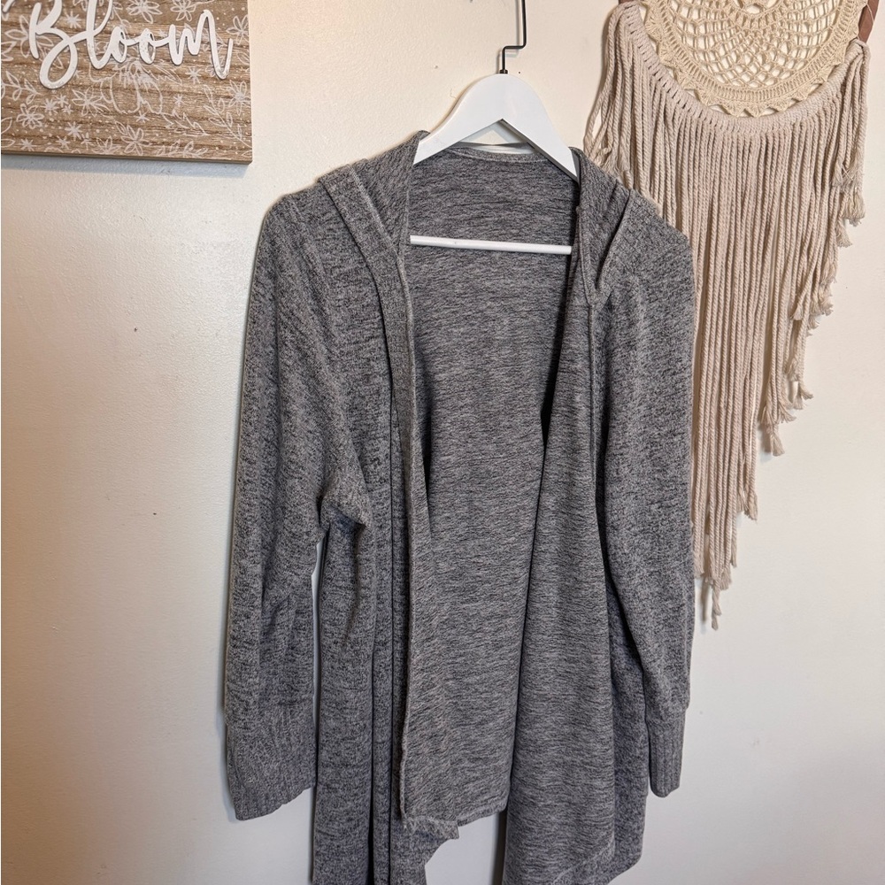 Cozy Heather Gray Women's Hooded Cardigan